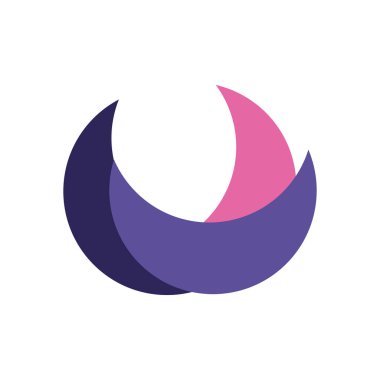 Geometrik ve soyut yarım daire düz biçim vektör tasarımı