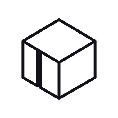 Geometrik ve soyut 3d küp satır biçimi vektör tasarımı