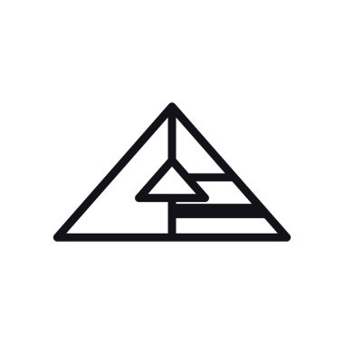 Geometrik ve soyut 3d piramit çizgisi biçim vektör tasarımı