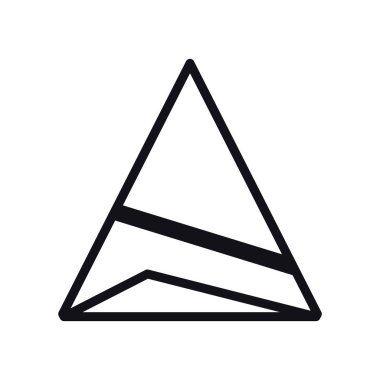 Geometrik ve soyut 3d piramit çizgisi biçim vektör tasarımı