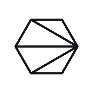 Geometrik ve soyut altıgen çizgi biçim vektör tasarımı