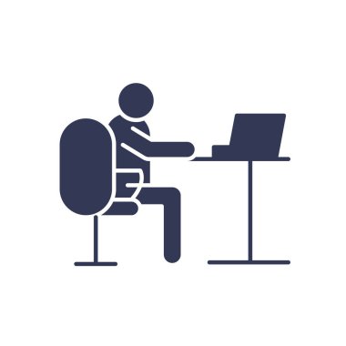 masadaki avatar adam düz biçim vektör tasarımı