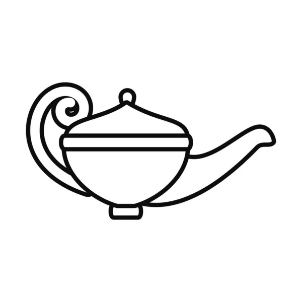 Eid mubarak teapot line style icon vector design — Stock Vector