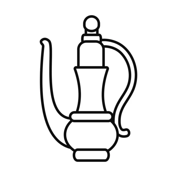 Aïd moubarak théière style ligne icône vectoriel design — Image vectorielle