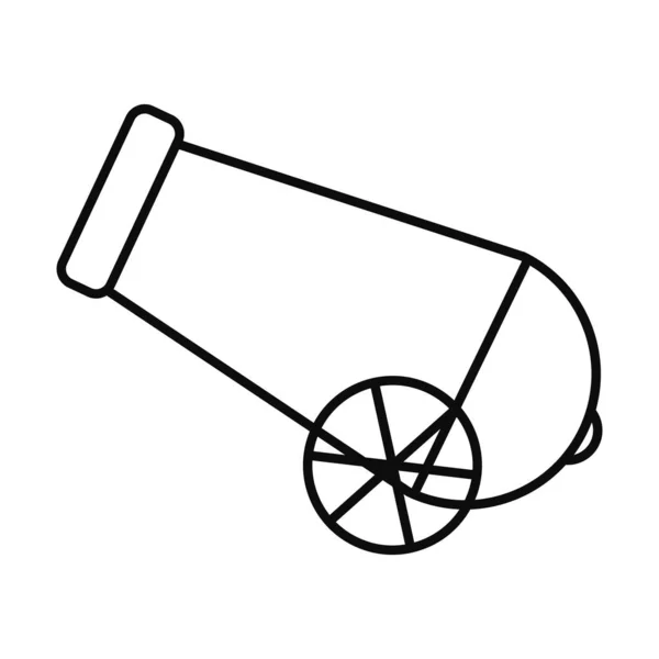 Design de vetor ícone de estilo de linha de canhão isolado — Vetor de Stock