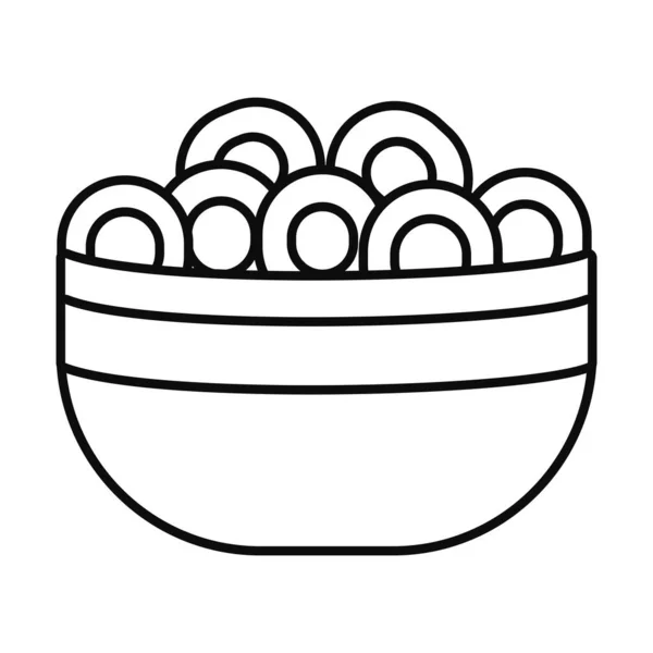 Design de vetor ícone de estilo de linha recipiente de alimentos — Vetor de Stock