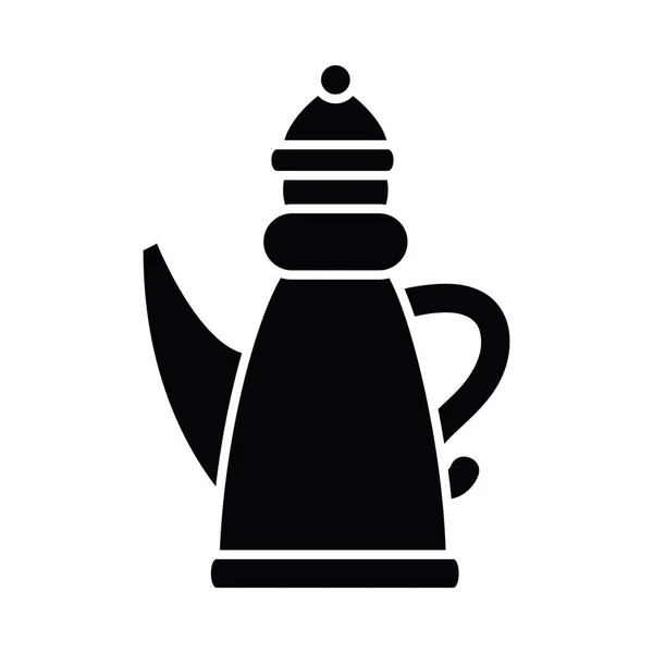 Eid mubarak teapot silhouette style icon vector design — Stock Vector