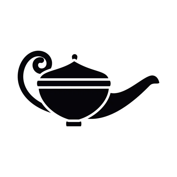 Eid mubarak teapot silhouette style icon vector design — Stock Vector