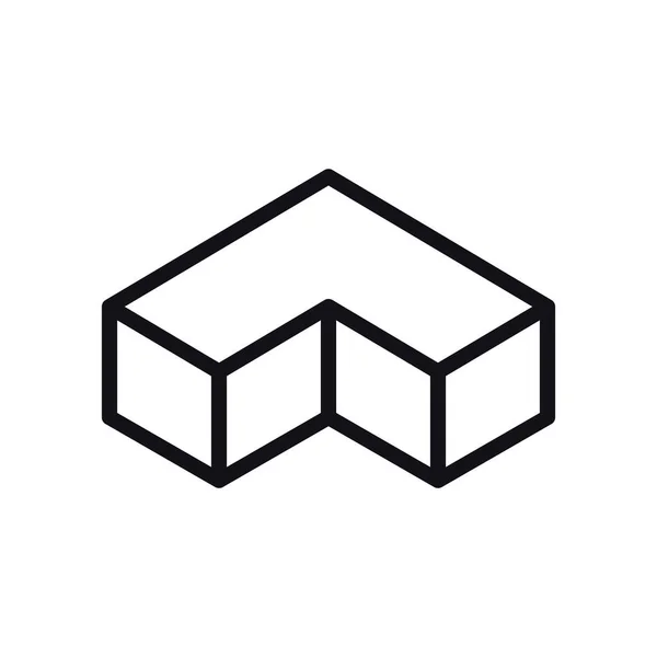 Geometrisch en abstract 3D kubus lijn stijl icoon vector ontwerp — Stockvector