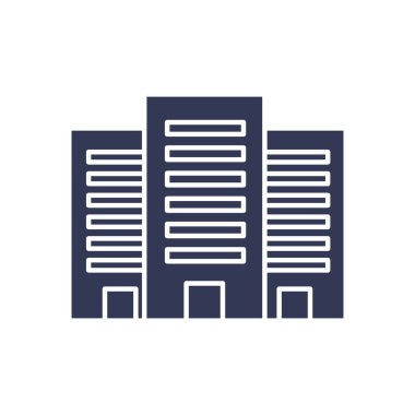 İzole şehir binaları düz biçim ikon vektör tasarımı