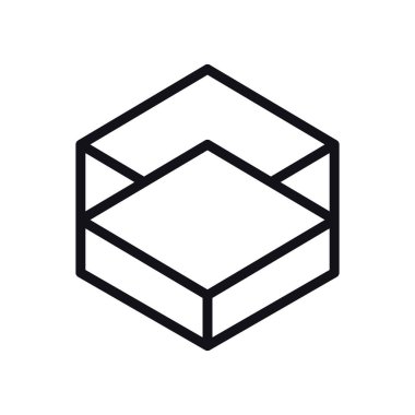 Geometrik ve soyut 3d küp satır biçimi vektör tasarımı