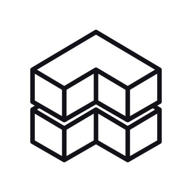 Geometrik ve soyut 3d küp satır biçimi vektör tasarımı