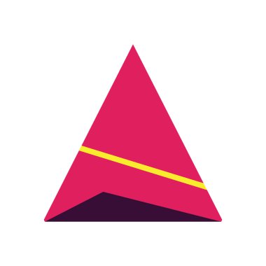 Geometrik ve soyut 3d piramit düz biçim vektör tasarımı