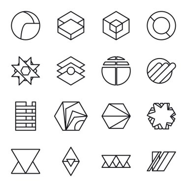 Geometrik ve soyut 3d çizgi biçim ikonu vektör tasarımı