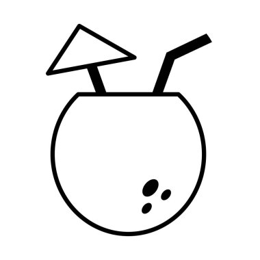 Hindistan cevizi kokteyli çizgisi biçim vektör tasarımı