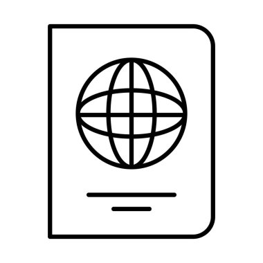 seyahat pasaport çizgisi biçim vektör tasarımı