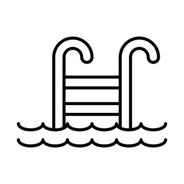 Havuz hattı biçim ikon vektör tasarımı