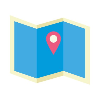 Haritada gps işareti düz biçim vektör tasarımı