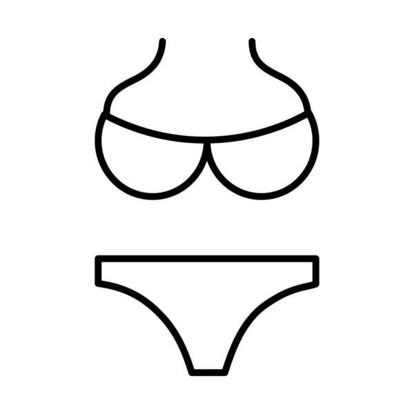 Conception vectorielle d'icône de style de ligne de bikini féminin — Image vectorielle