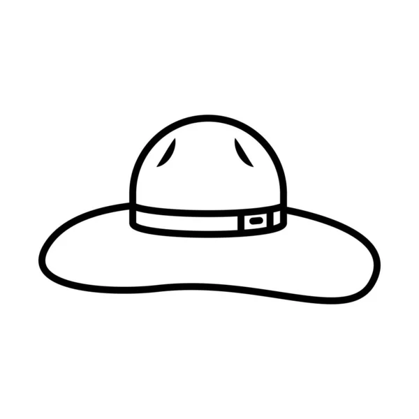 Zomer hoed lijn stijl pictogram vector ontwerp — Stockvector