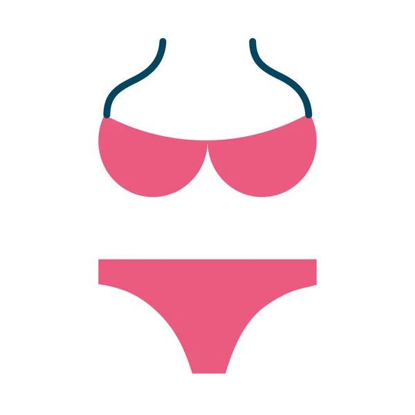 Weiblichen Bikini flachen Stil Ikone Vektor-Design — Stockvektor