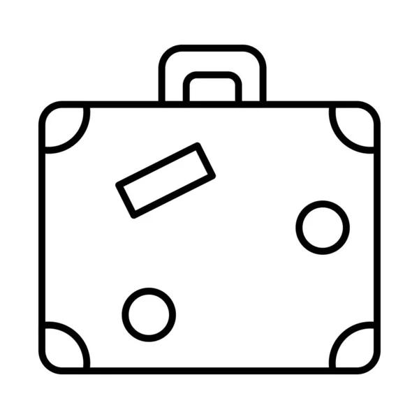 여행 가방 선 스타일 아이콘 벡터 설계 — 스톡 벡터