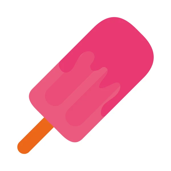 Ice cream with stick flat style icon vector design — Stock Vector