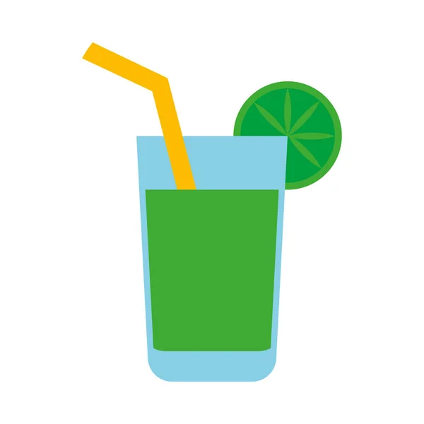 Cocktail com design de vetor ícone de estilo liso limão — Vetor de Stock