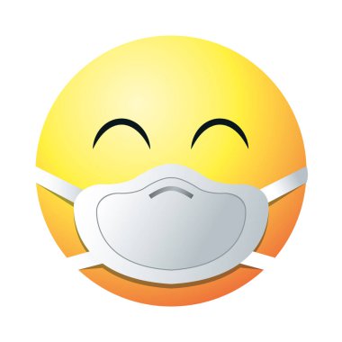 Maske gradyan biçim vektör tasarımlı mutlu emoji