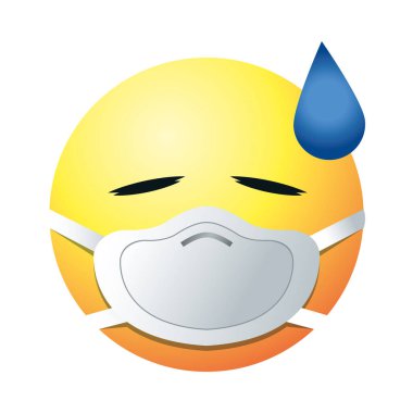 ter emojisi maske gradyan biçim vektör tasarımı ile