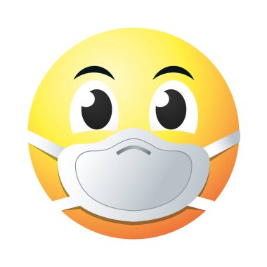 Maske gradyan biçim vektör tasarımlı mutlu emoji