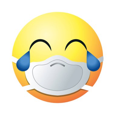 Maske gradyan biçim vektör tasarımlı sevinç emojisi