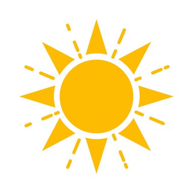 güneş düz biçim ikon vektör tasarımı
