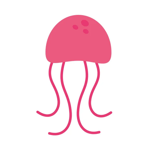 Mar medusa estilo plano ícone vetor design —  Vetores de Stock