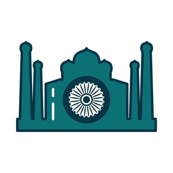 Línea de mezquita india y diseño de vector de icono de estilo de relleno — Archivo Imágenes Vectoriales