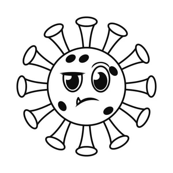 Zmatený covid 19 virus emoji line styl ikony vektor design — Stockový vektor