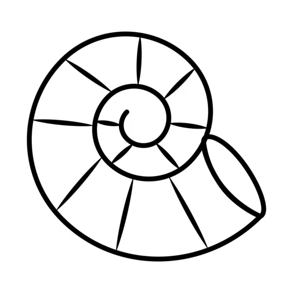 Design de vetor ícone de estilo de linha de shell do mar — Vetor de Stock