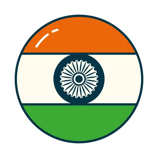 Indyjski okrąg linii i wypełnić styl wektor projektu ikony — Wektor stockowy