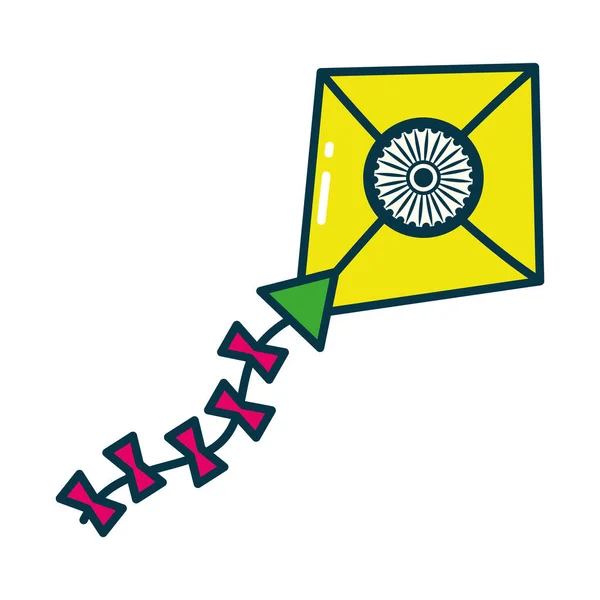 Indyjska linia latawca i wypełnić styl wektor projekt ikony — Wektor stockowy