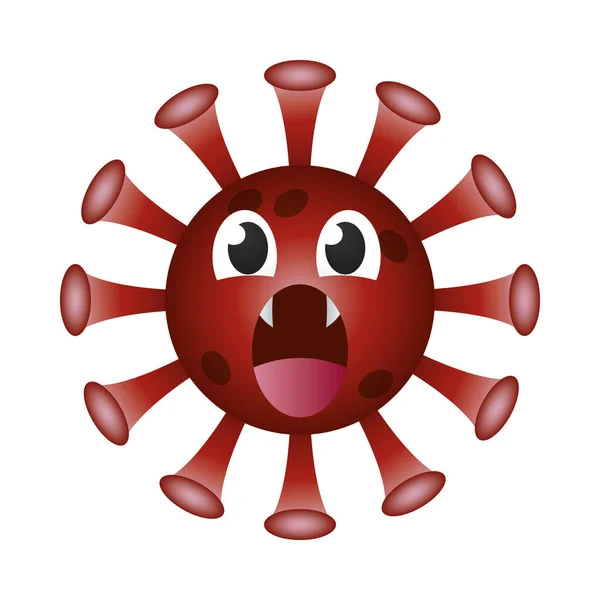 Schreeuwen covid 19 virus emoji gradiënt stijl pictogram vector ontwerp — Stockvector