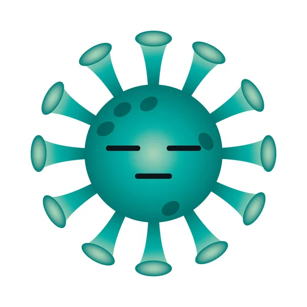 Expressionless covid 19 vírus estilo gradiente emoji design vetor ícone — Vetor de Stock