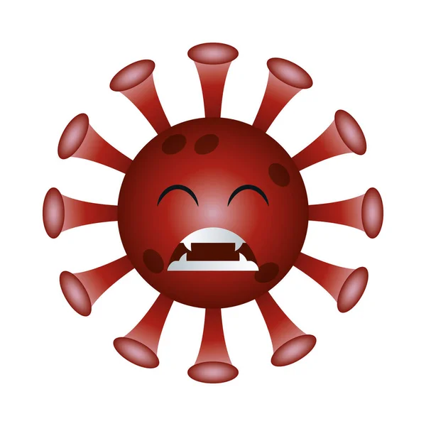 Schreeuwen covid 19 virus emoji gradiënt stijl pictogram vector ontwerp — Stockvector