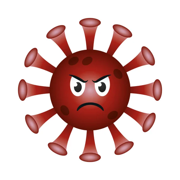 Slecht covid 19 virus emoji gradiënt stijl pictogram vector ontwerp — Stockvector