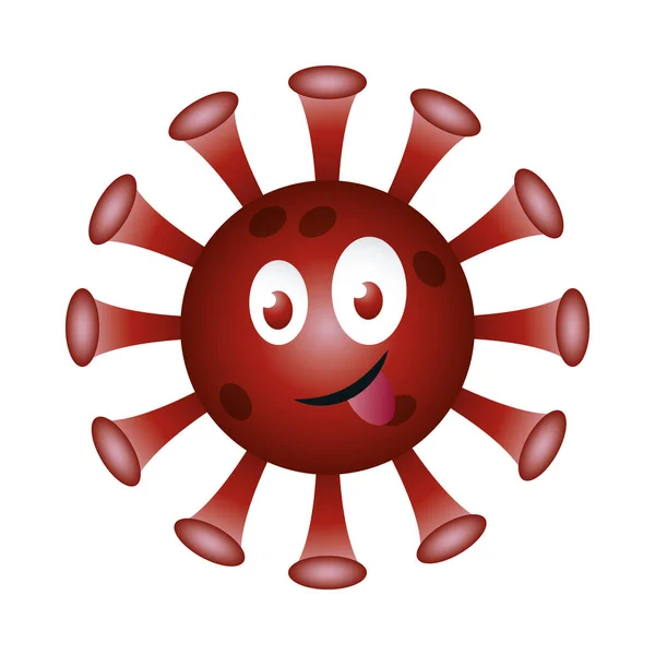 Happy covid 19 virus emoji gradiënt stijl pictogram vector ontwerp — Stockvector