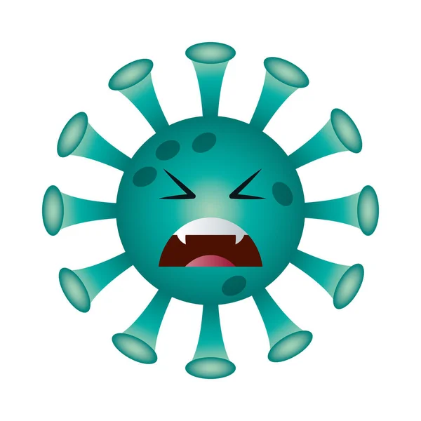 Gritando covid 19 vírus estilo gradiente emoji ícone vetor design — Vetor de Stock
