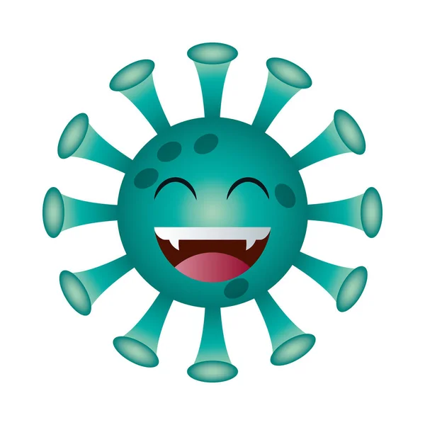 Happy covid 19 virus emoji gradient style icon vector design — Stock Vector