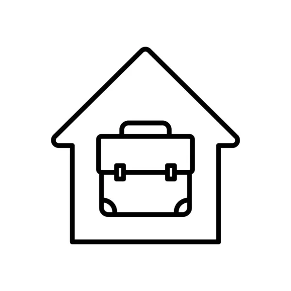 Dům s ikonou portfolia, styl čáry — Stockový vektor