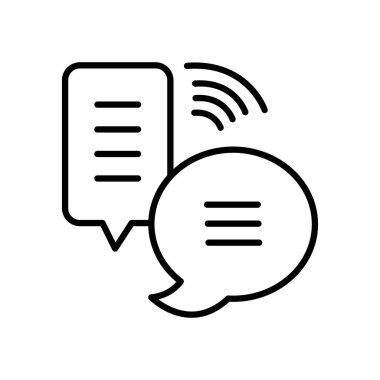 Wi-Fi sinyal simgesi içeren konuşma baloncukları, satır biçimi