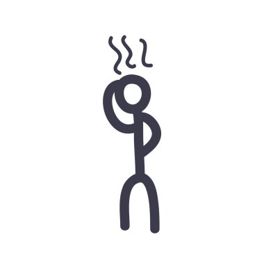 Stickfigure with fever fill style vektör tasarımı