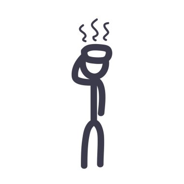 Stickfigure with fever fill style vektör tasarımı